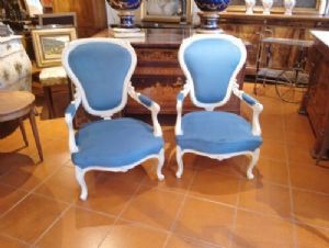 Elegantes Paar Luigi Filippo Sessel aus Nussbaum - Restauriert_car 2175